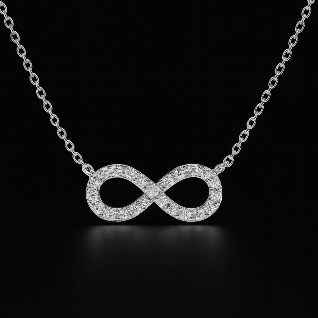 Lumière Infinity diamond necklace (14k white gold)