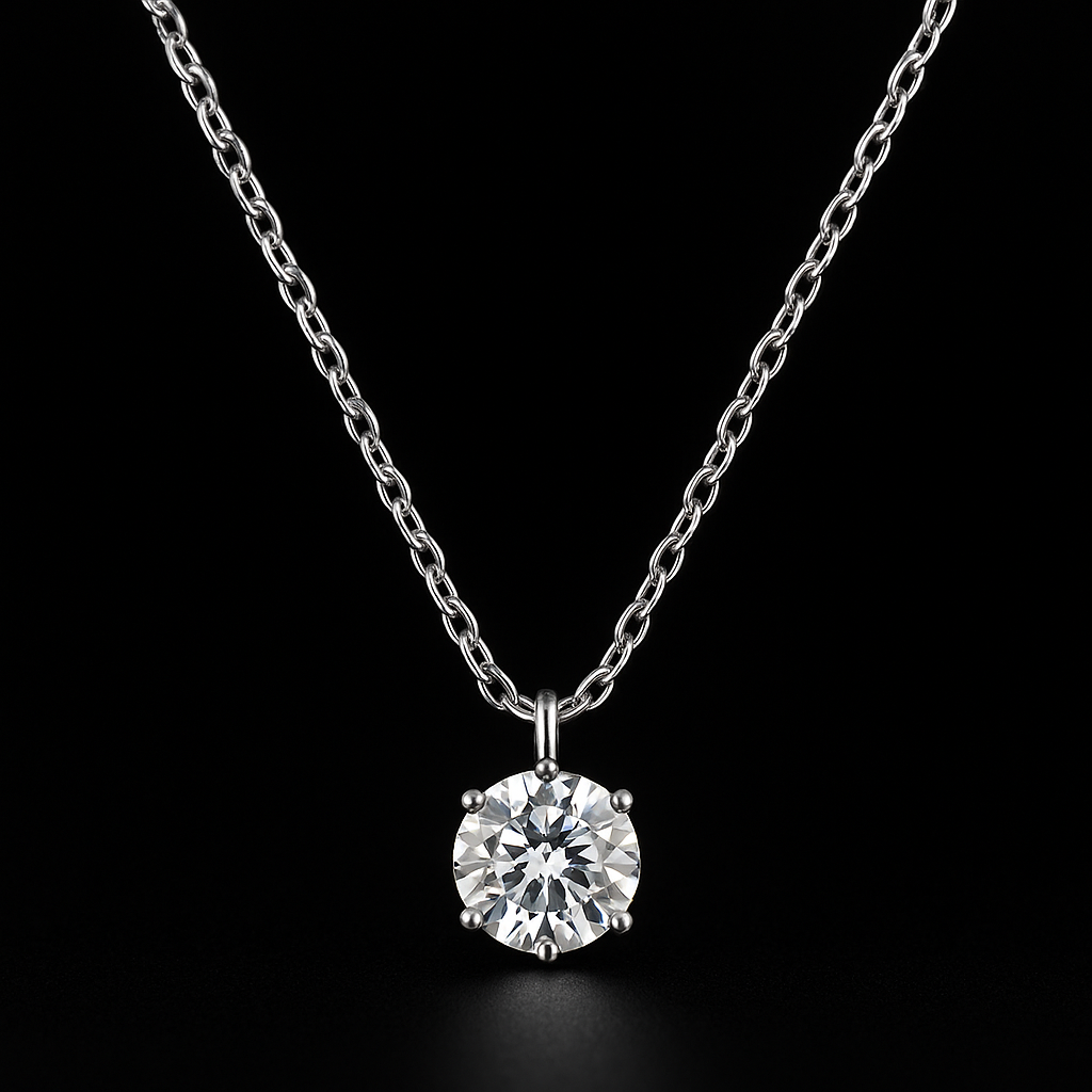 Lumière 18K Solid Gold Pendant Necklace – Lab Grown Diamond