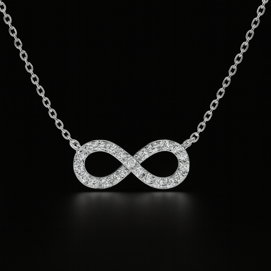 Lumière Infinity diamond necklace (14k white gold)