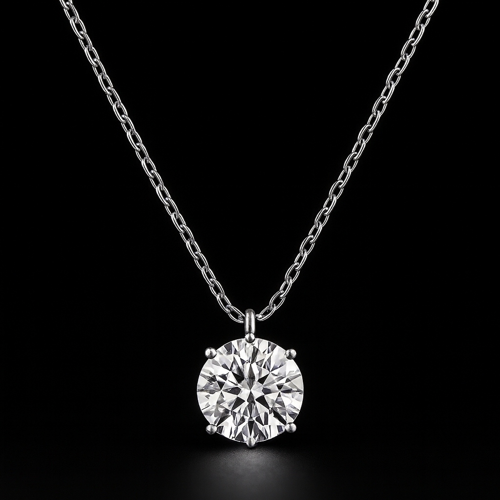 Lumière 18K Solid Gold Pendant Necklace – Lab Grown Diamond